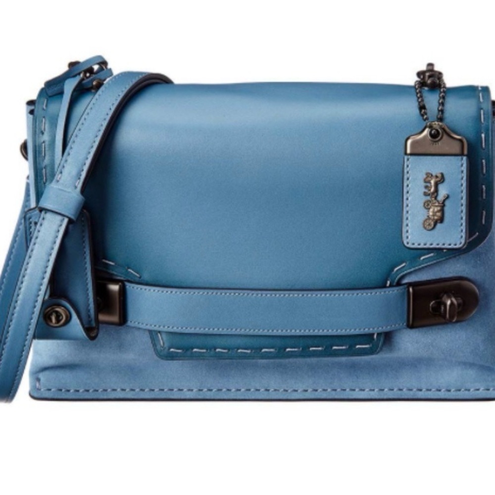 Coach Swagger Blue Leather Crossbody Bag